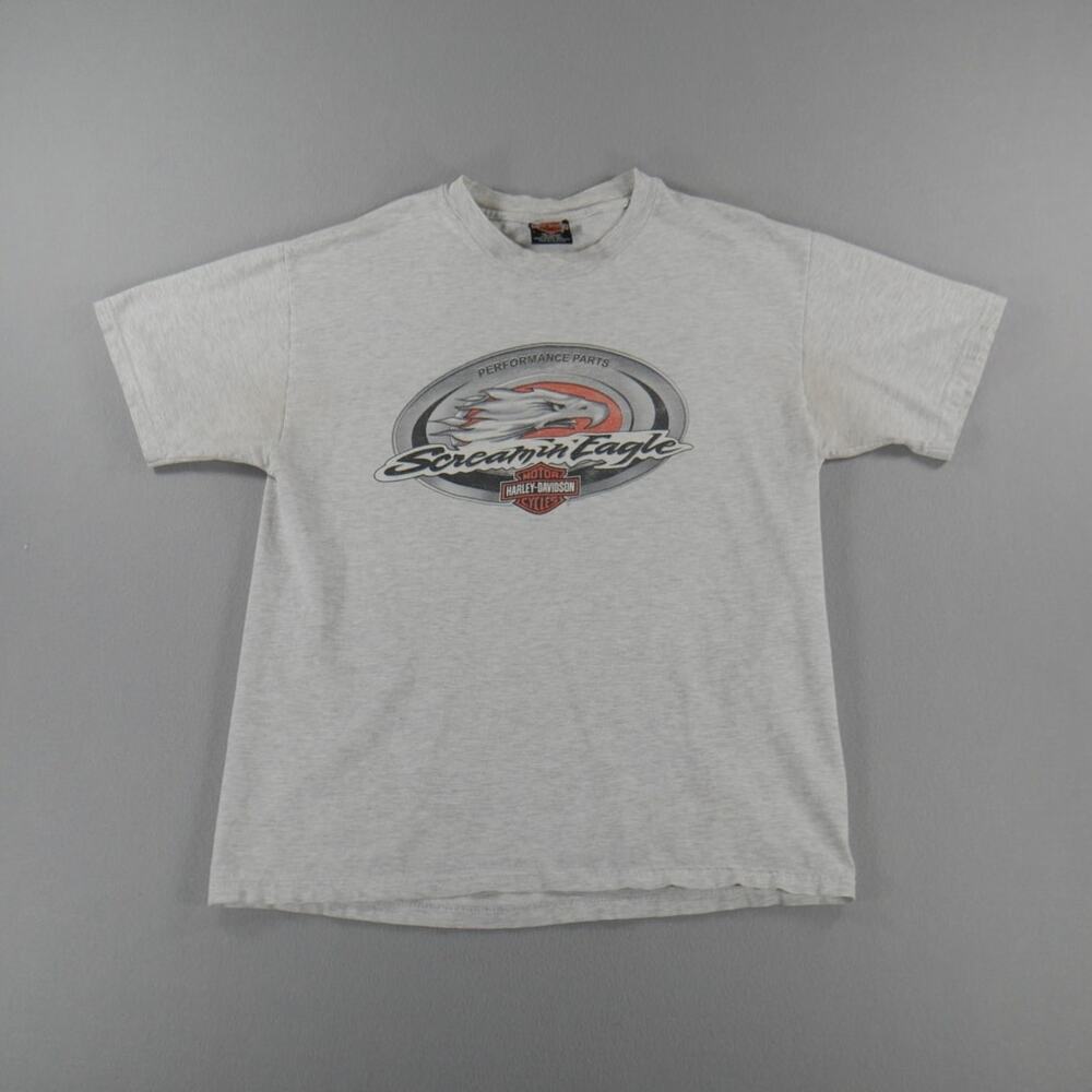 Vintage Y2K Harley Davidson Millville New Jersey Biker Gray Mens Size Large